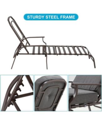 Adjustable Outdoor Chaise Lounge Chair Patio Recliner