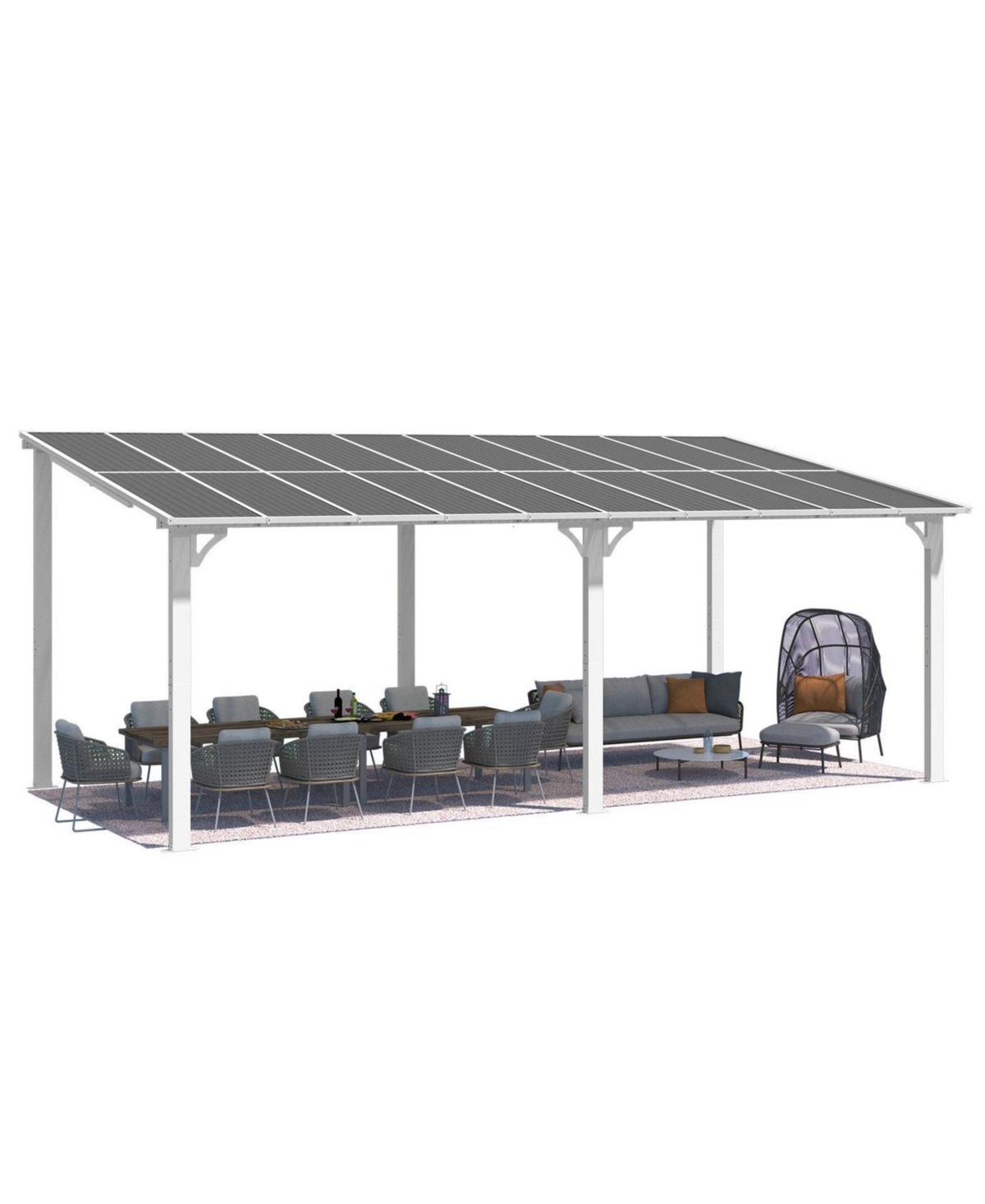 Aecojoy 20'x10' Wall Mounted Gazebos Pergola
