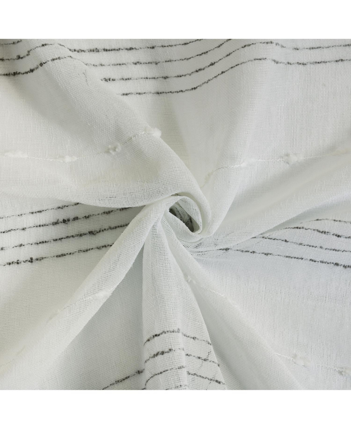 Habitat 100% Polyester Jasper Sheer Faux Linen Stripe Grommet Curtain Panel 52" x 84" White