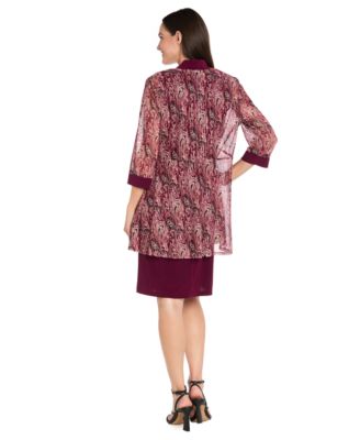 Women's Paisley Printed Jacket and Dress, 2-Piece Set