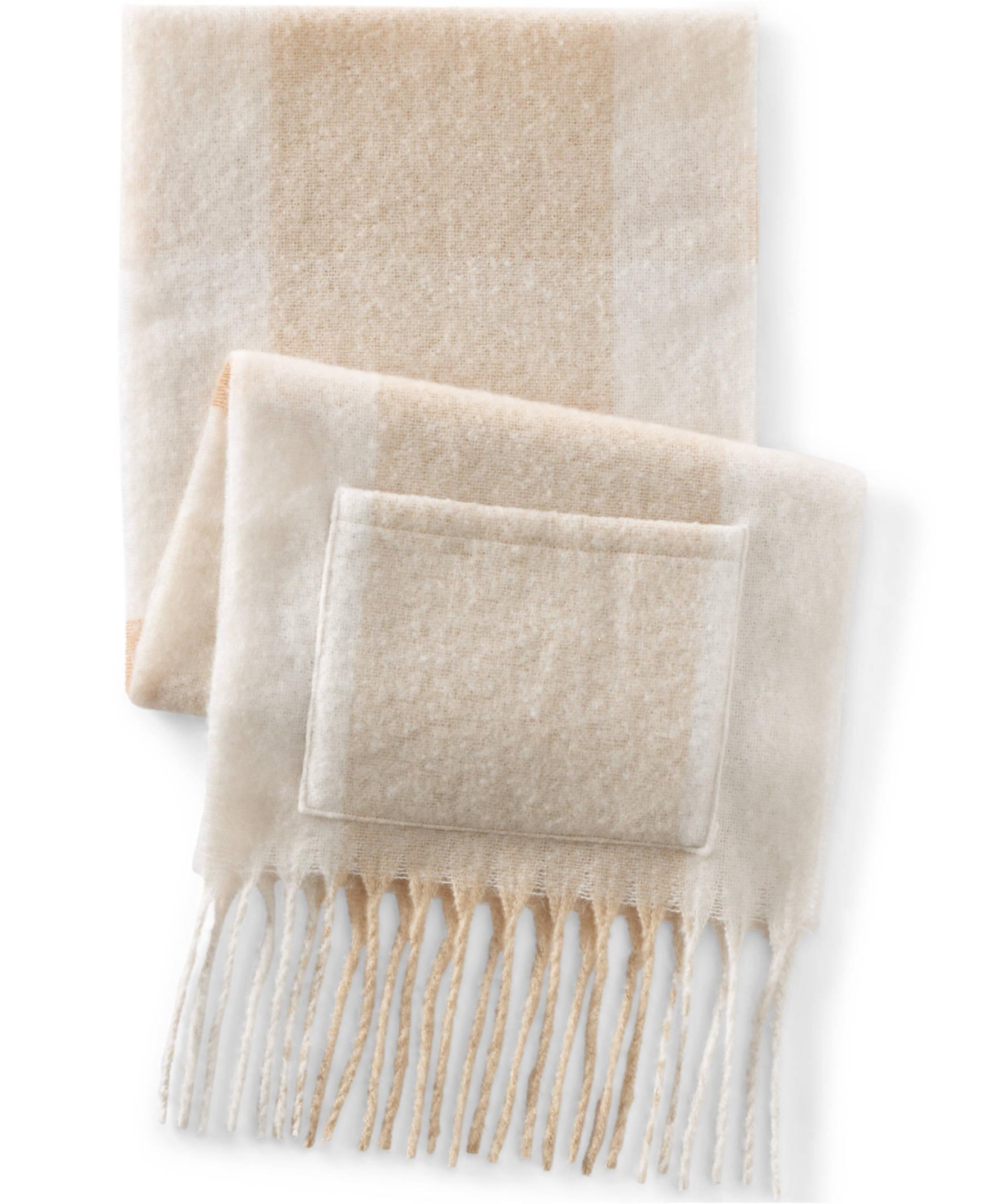 Lands' End Women's Brushed Blanket Fringe Scarf