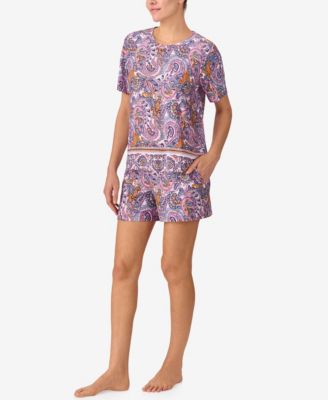 Women's Short-Sleeve T-Shirt & Boxer, 2-Piece Set