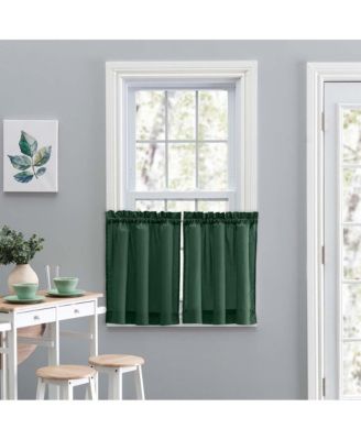Ellis Stacey 1.5" Rod Pocket High Quality Fabric Solid Color Window Tailored Tier Pair 56"x45" Harvest