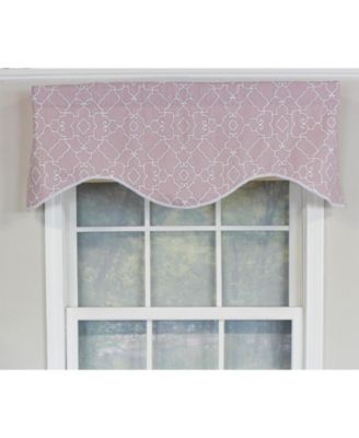 Haven Trimmed Cornice 100% Cotton with Fully Lined 3" Rod Pocket Valnance for Windows 50" x 17" Quartz