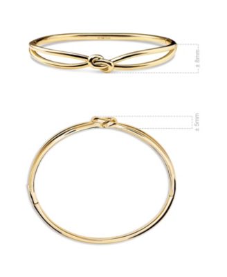 Love Knot Bangle Bracelet in Gold Plated Sterling Silver