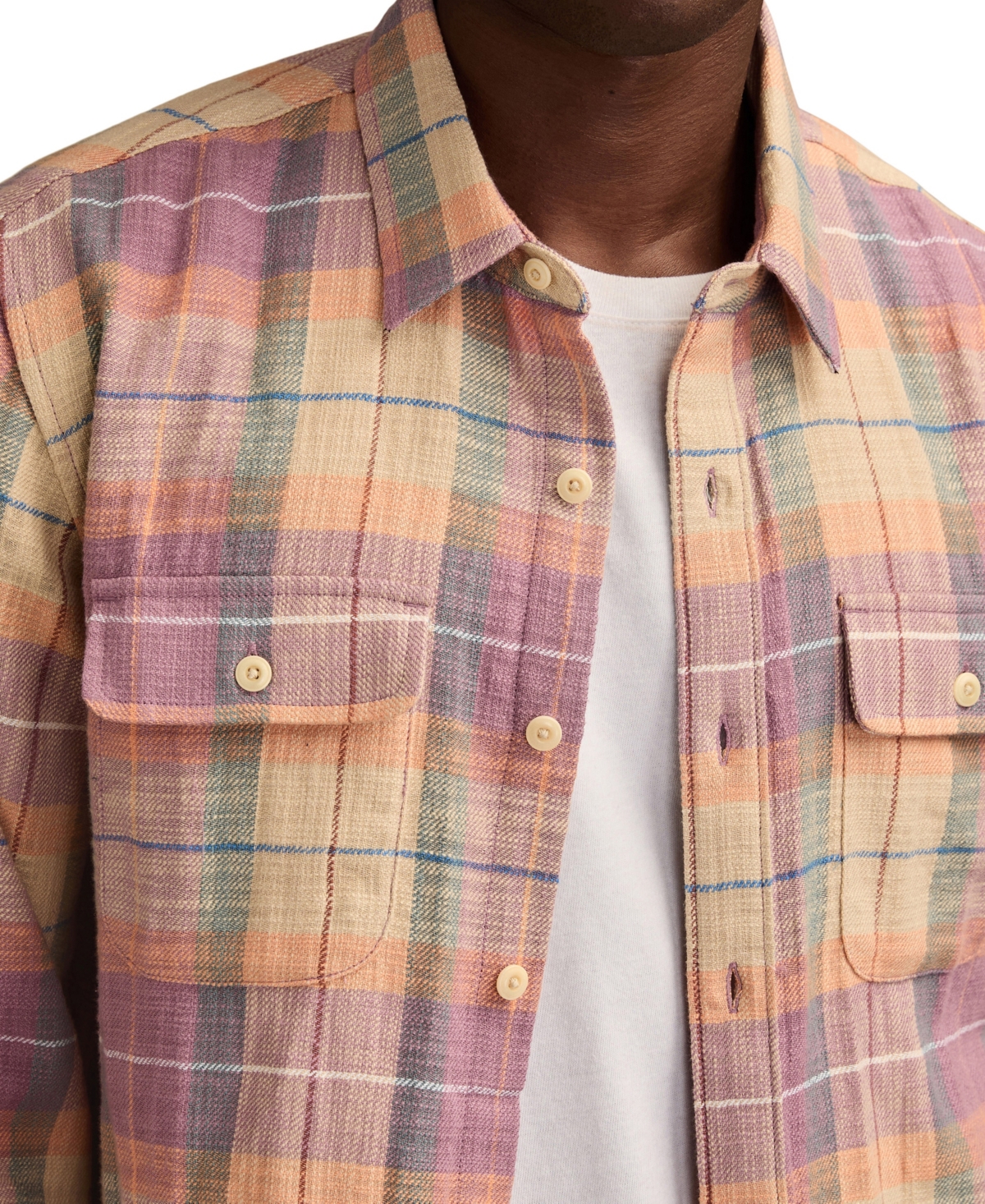 Lucky Brand Men's Big Slub Plaid Shirt