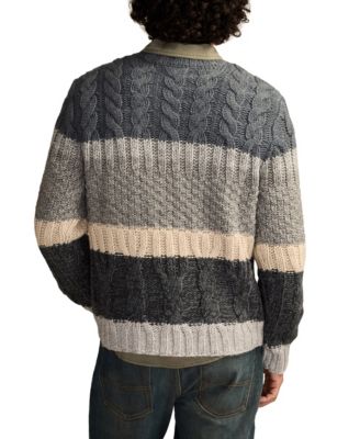 Men's Cable Stripe Crewneck Sweater
