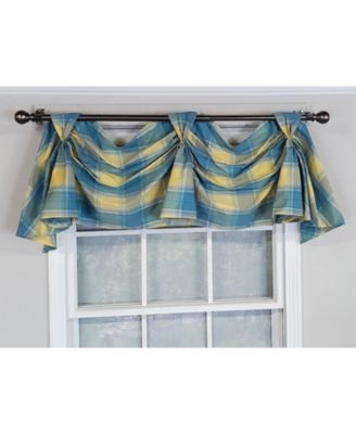 Duncaster 2-Scoop Celebration 100% Cotton with Fully Lined 3" Rod Pocket Valnance for Windows 45" x 18" Porcelain