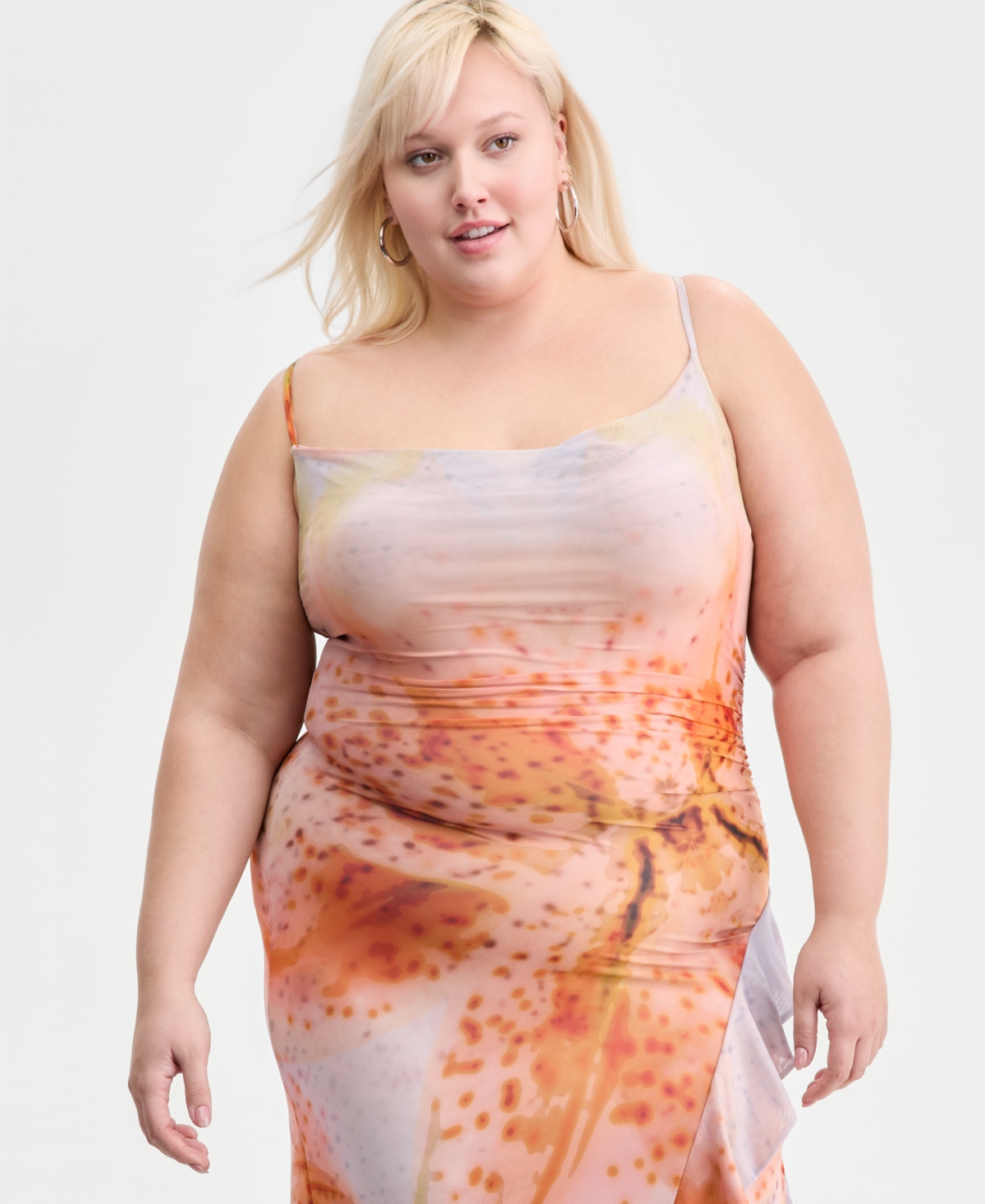 Bar Iii Trendy Plus Ruffled Maxi Dress, Macy's Exclusive