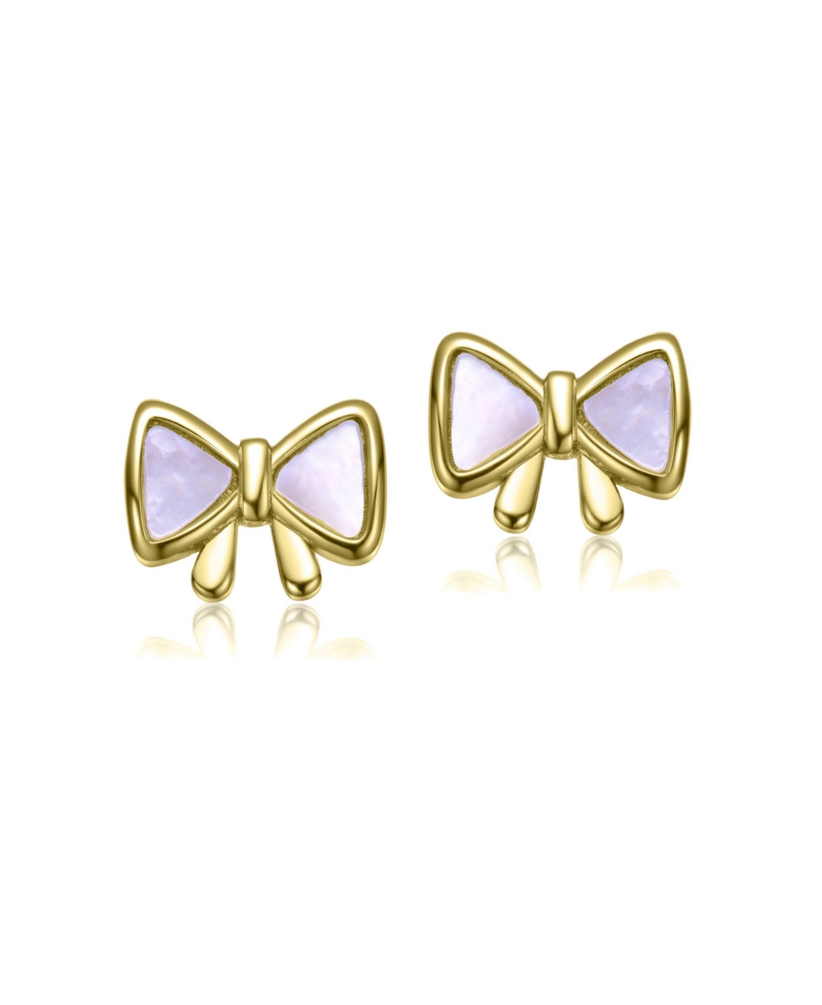 GiGiGirl 14K Gold Plated Bow Design Stud Earrings For Kids
