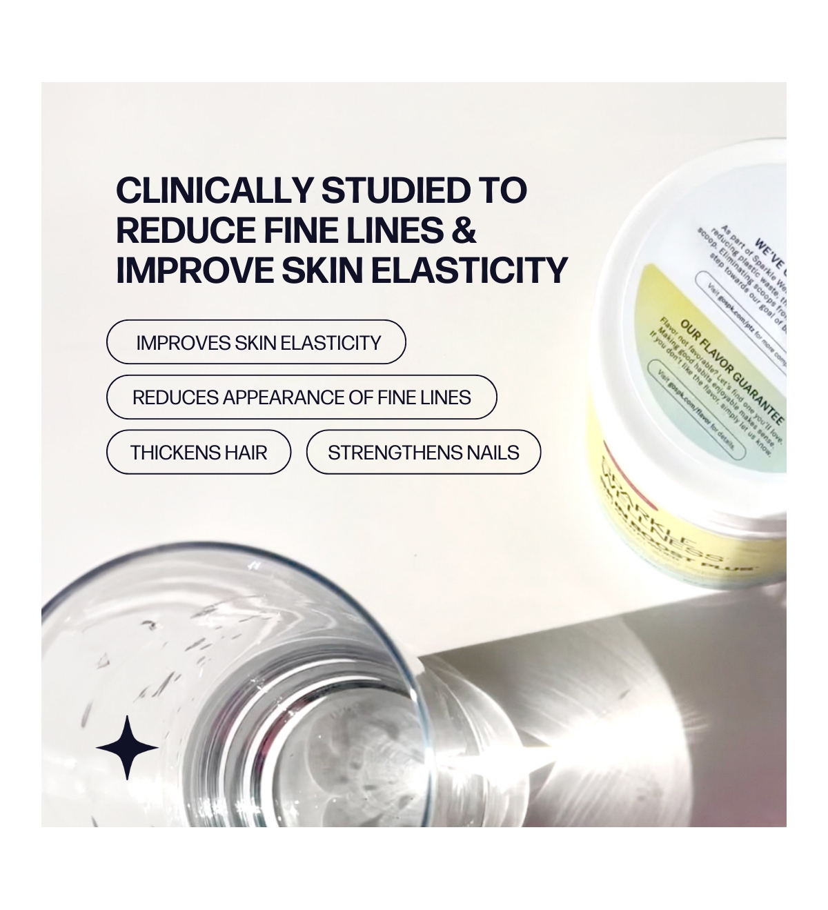 Sparkle Wellness Marine Skin Boost Plus (No Flavor) [50-Serves] Collagen Powder with Marine-derived Verisol Bioactive Hydrolyzed Peptides, Vitamin C &