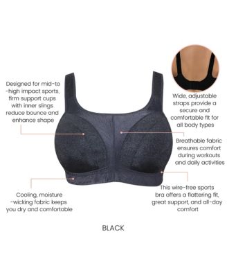 Women's 34H Sports Bra Wire-Free Unlined, Bare