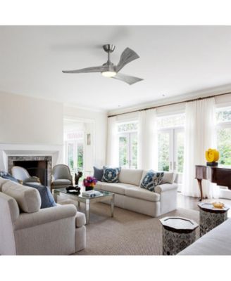 52-inch Sand Nickel Modern 3 Blades Ceiling Fan Light with Remote Control Support Six Speed Ajustable