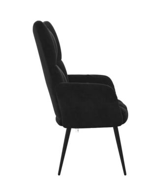Relaxing Chair Black Velvet, Steel, Foam Ergonomic Relaxing Chair