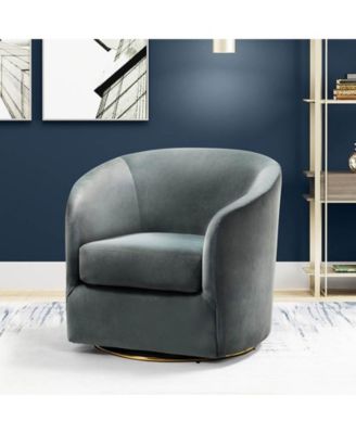 Swivel Accent Chair with Gold Metal Base for Living Room Nursery