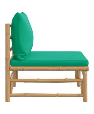 Garden Middle Sofa Green, Natural Bamboo