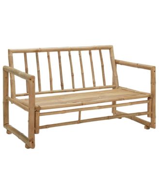 Garden Bench Dark grey, Natural bamboo