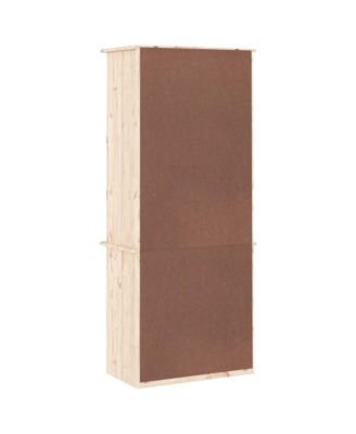 Bookcase Natural Solid Pine Wood 23.6 x 13.8 x 55.9 in Bookcase