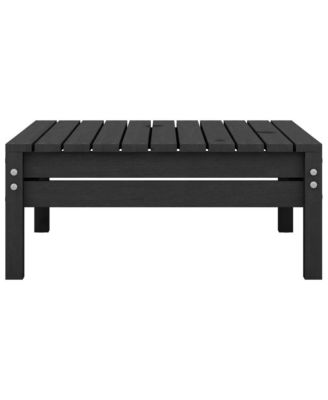 Garden Lounge Set Black Solid Pinewood Standard Modular