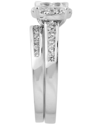 Diamond Halo Bridal Set (1 ct. t.w.) in 14k White Gold