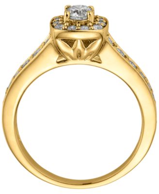 Diamond Halo Bridal Set (1-1/5 ct. t.w.) in 14k Yellow Gold