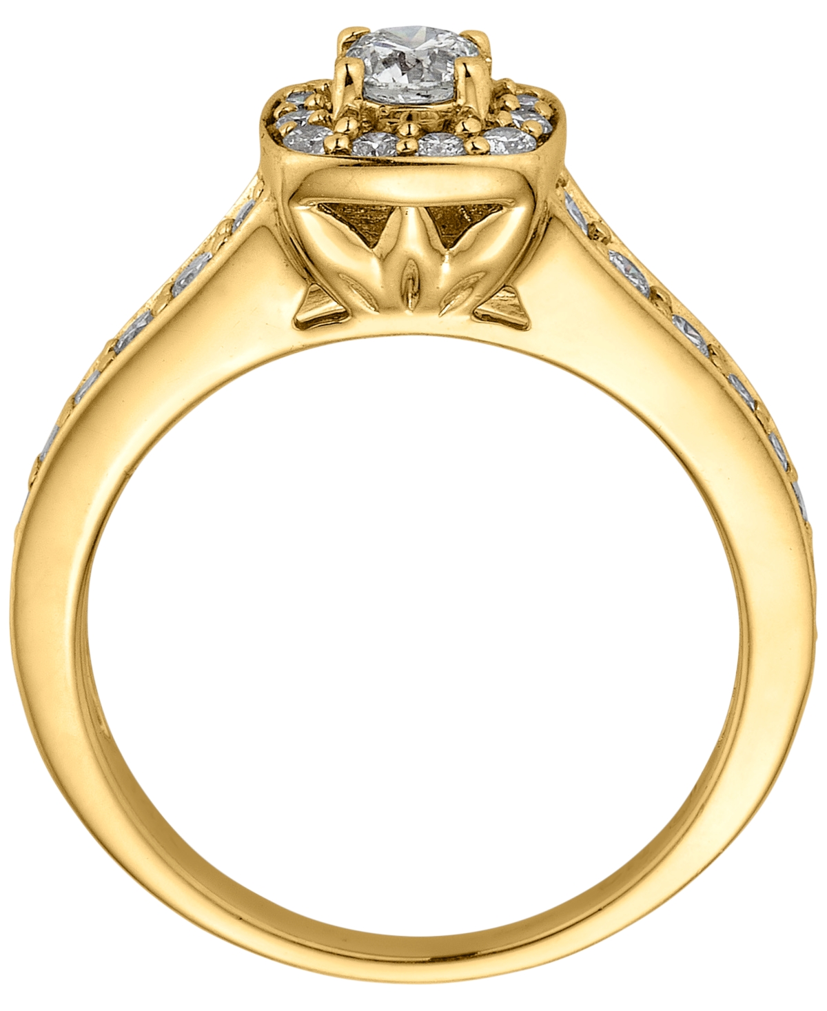 Macy's Diamond Halo 2-Pc. Bridal Set (1-1/5 ct. t.w.) in 14k Yellow Gold
