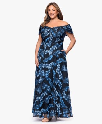 Plus Size Off-The-Shoulder Long Dress