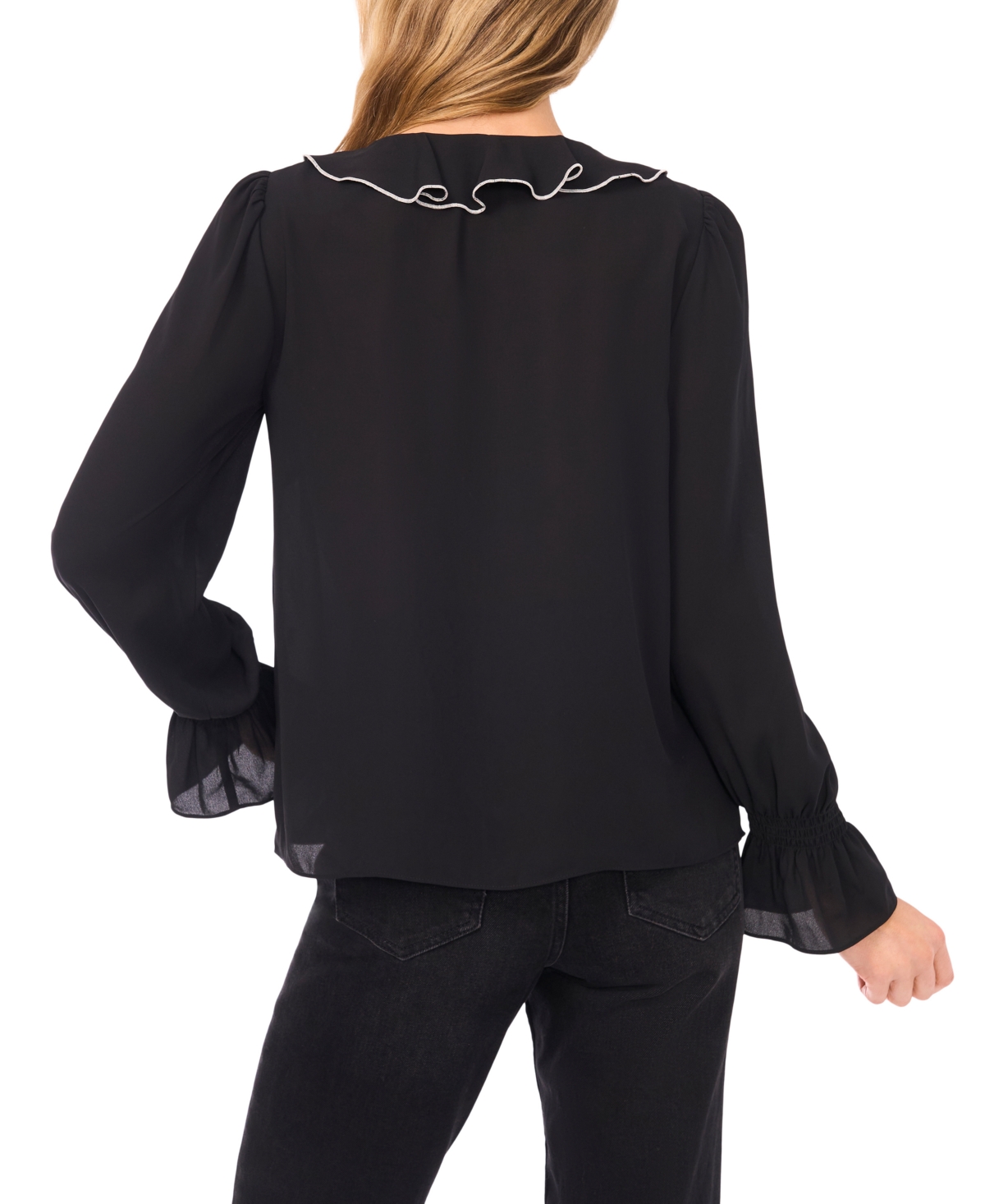 CeCe Women's Ruffle V-Neck Top