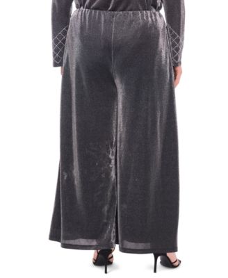 Plus Size Wide Leg Pull-On Pants
