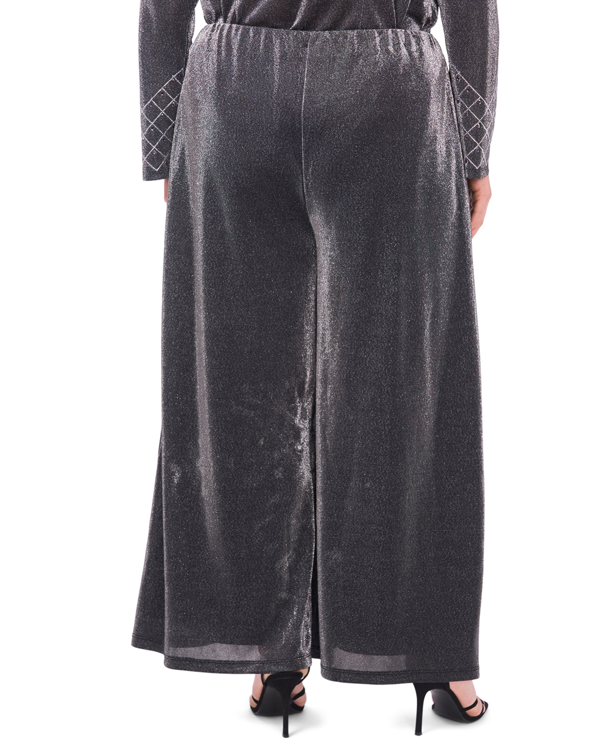 Msk Plus Size Wide Leg Pull-on Pants In Black