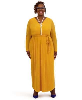 Women's V-Neck Long-Sleeve Dress