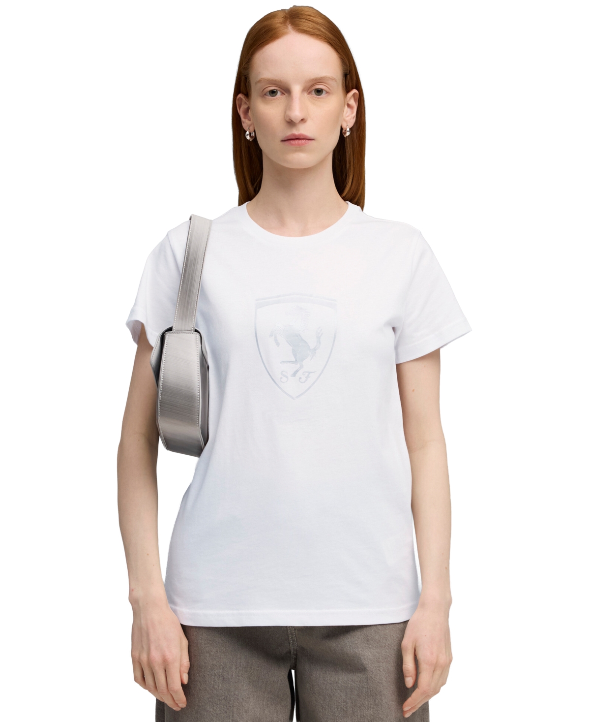 Puma Women's Ferrari Sportswear Tonal Shield Crewneck T-Shirt