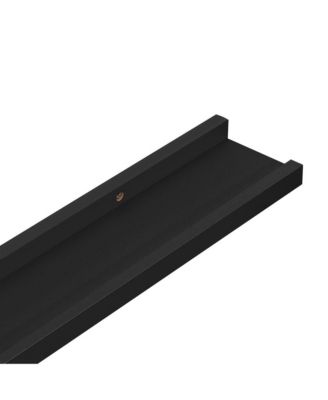 Wall Shelf Set of 2 Black MDF 45.3 in wide Wall mounting
