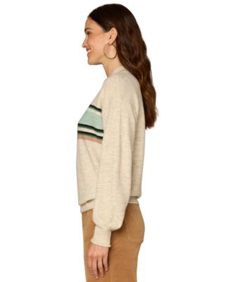 Petite Long-Sleeve Stripe Placement 2-Fer Sweater
