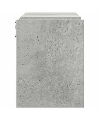 Wall Shelf Set of 2 Concrete Grey Engineered Wood 39.4x5.9x7.9 in