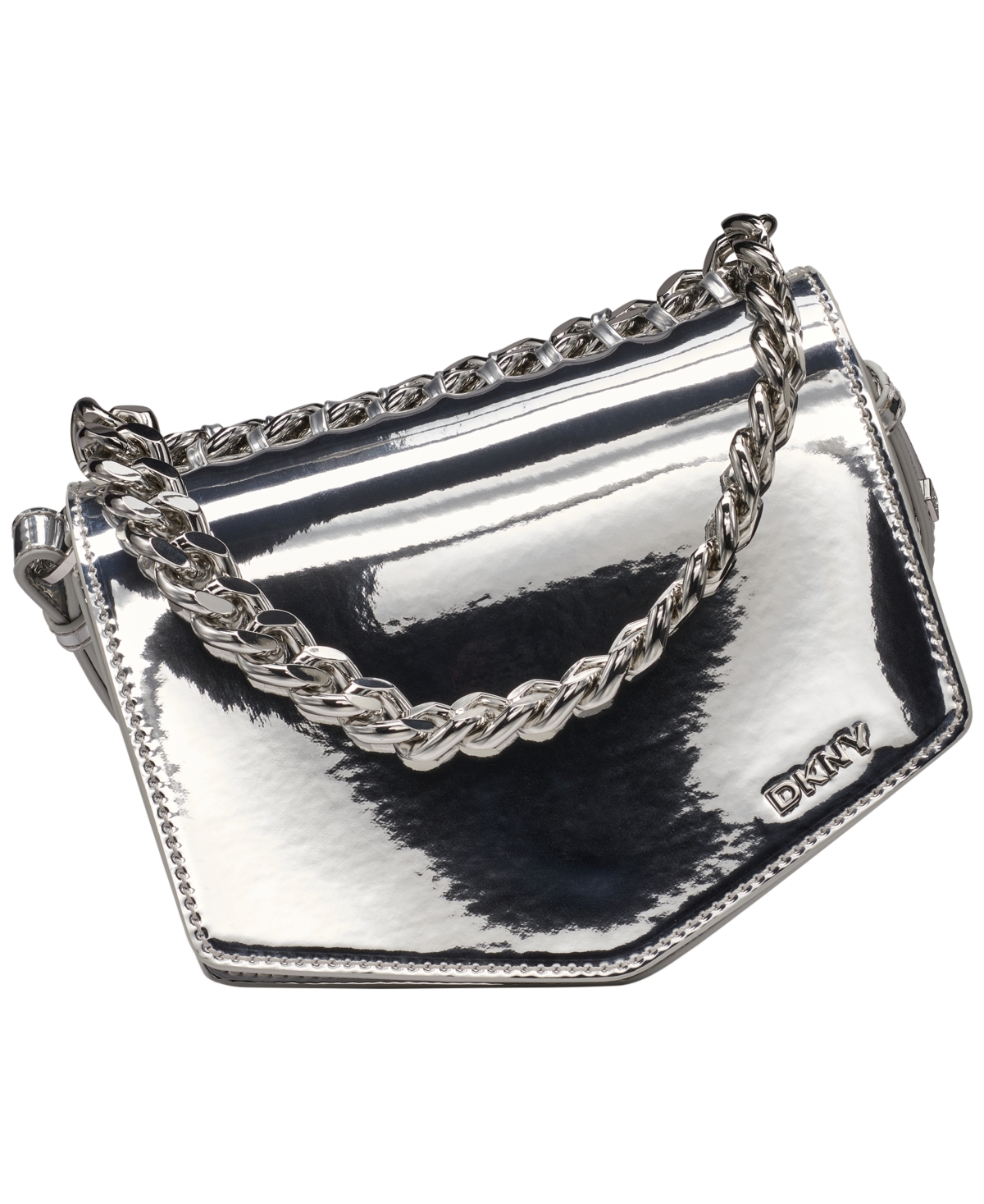 Dkny Riona Flap Mini Crossbody Bag In Silver