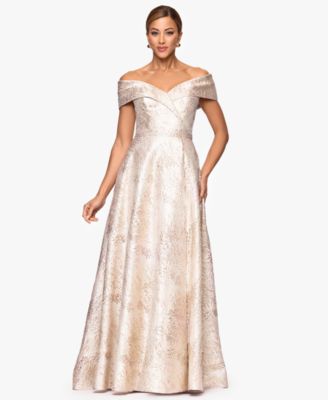 XSCAPE - Women's Sweetheart Neck Off-The-Shoulder Sweetheart Long Dress