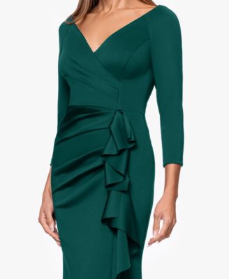 Women's 3/4-Sleeve Ruffle Long Dress