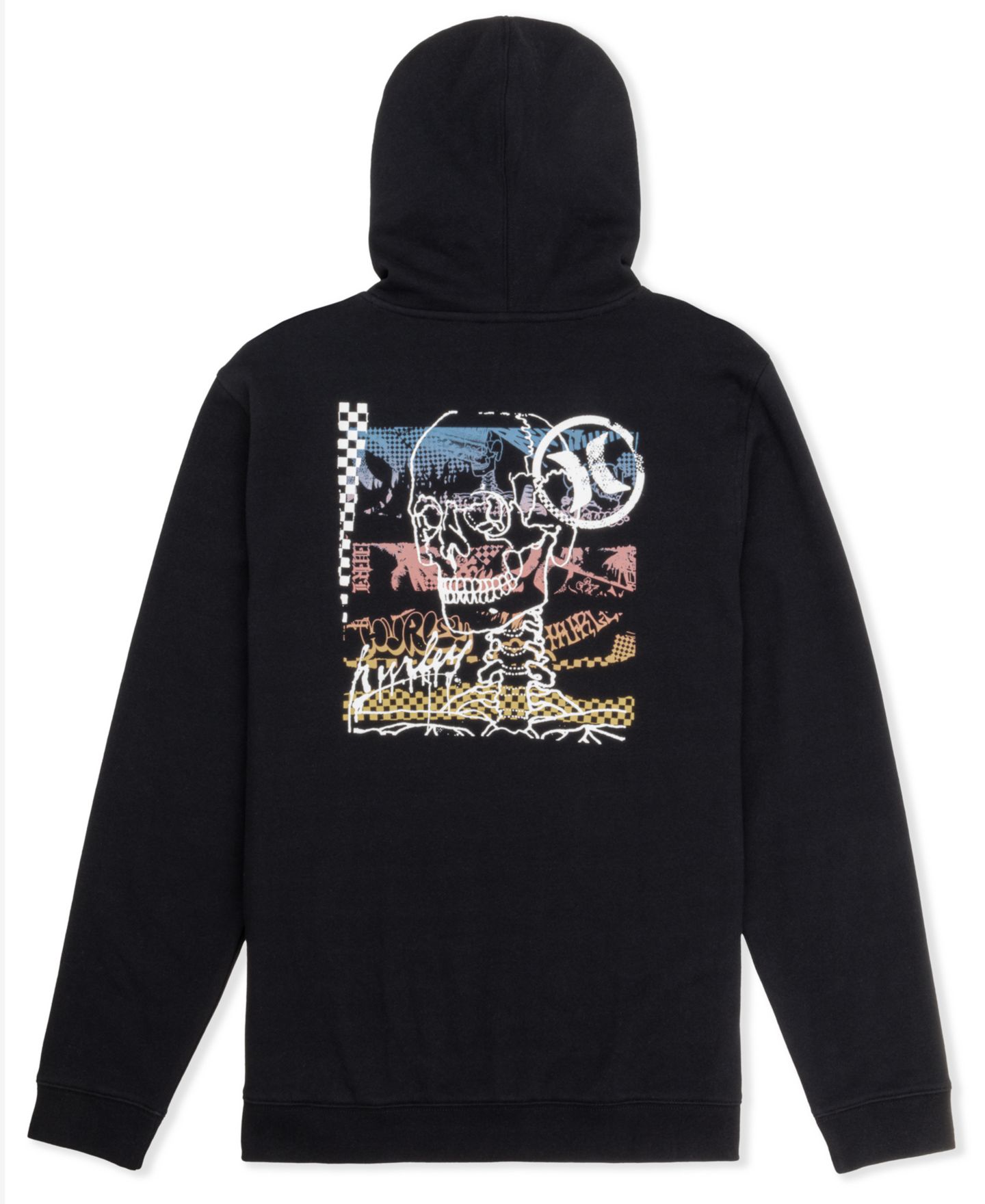 Мужское худи Hurley Crusty Printed Graphic Pull-On, цвет: Чёрный — фото 5