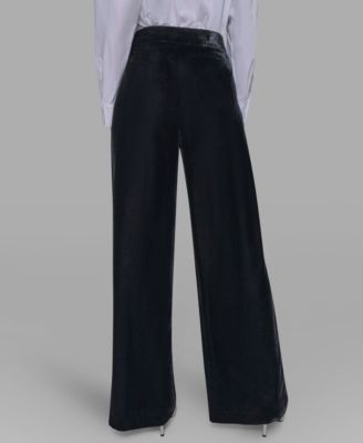 Women's Velvet Wide Leg Straight Pants