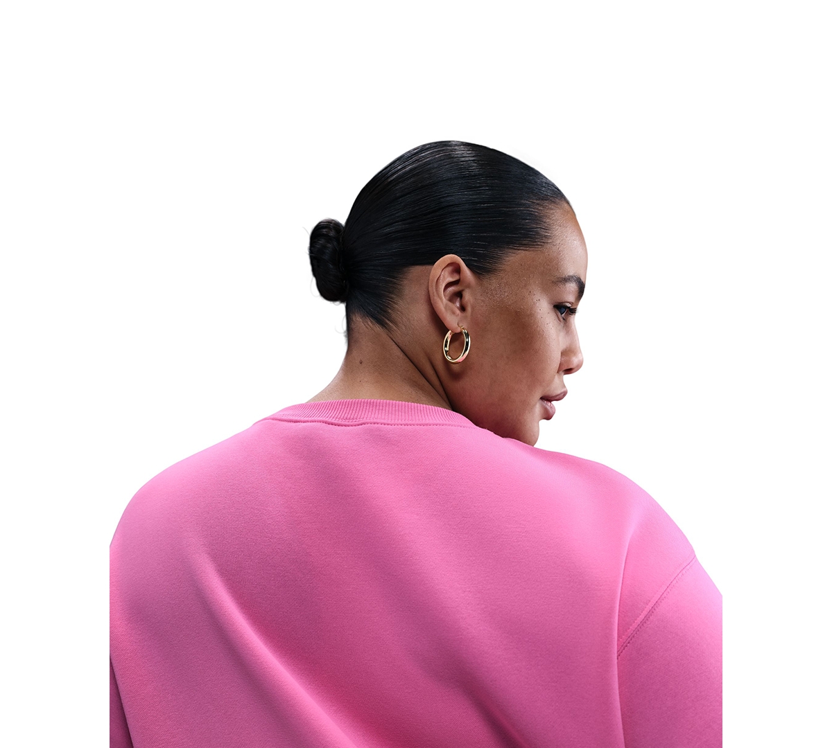 Nike Women's  Sportswear Phoenix Fleece Oversized Crew-neck Sweatshirt (plus Size) In Pink