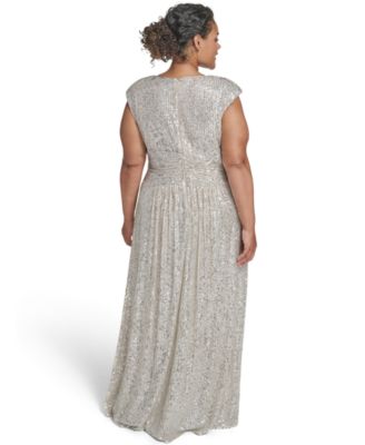 Plus Size Sequin V-Neck Dress