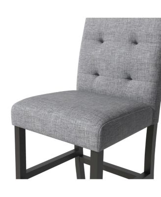 5-Piece Counter Height Dining Set with Upholstered Chairs, 35.4" Square Pub Table and 4 High-Back Stools for Kitchen or Dining Room