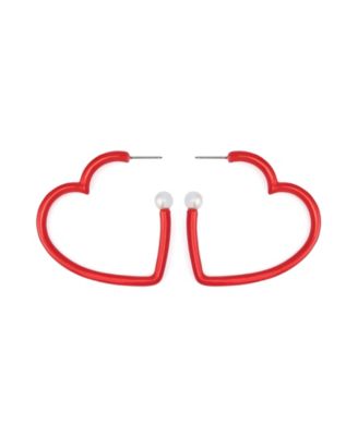 Faux Stone Love Spell Heart Hoop Earrings