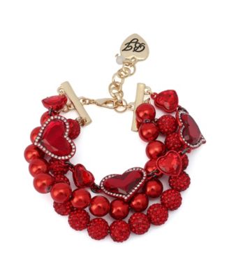 Faux Stone Love Spell Heart Multi Row Bracelet