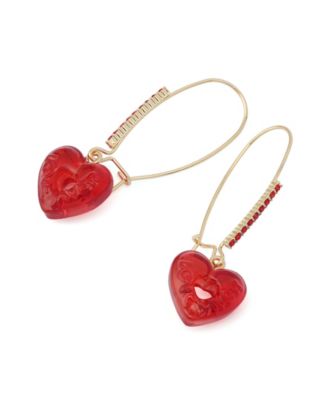 Faux Stone Love Spell Candy Heart Dangle Earrings