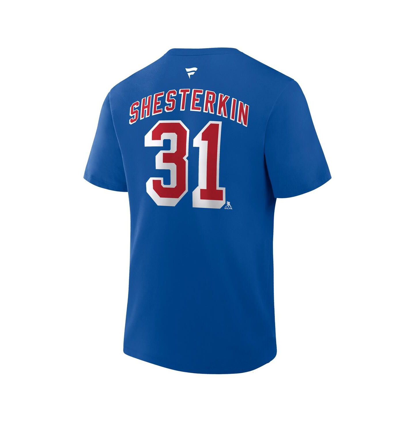 Мужская футболка Fanatics Igor Shesterkin Blue New York Rangers Authentic Stack Name & Number — фото 2