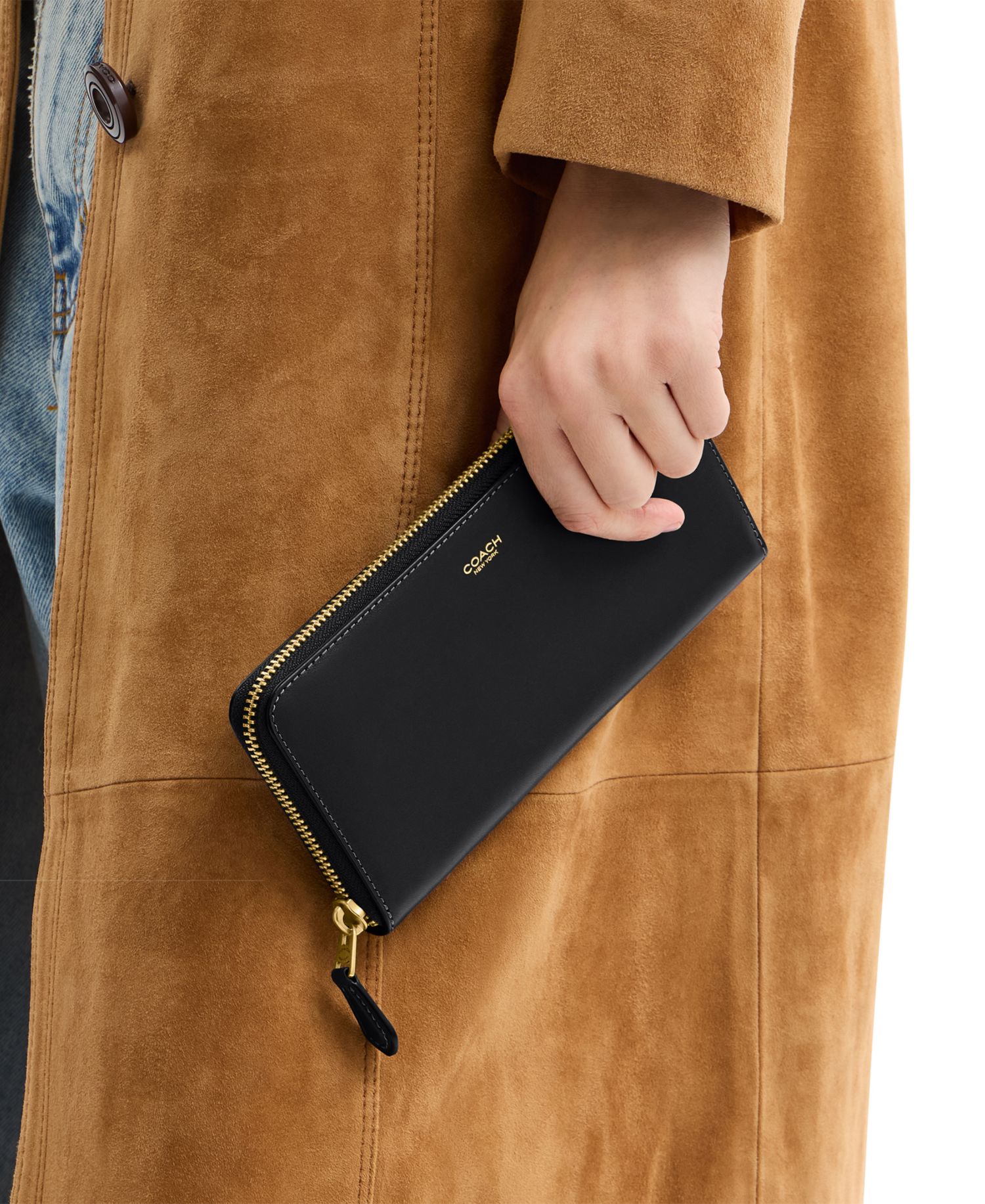 Essential New York Leather Slim Accordion Zip Wallet