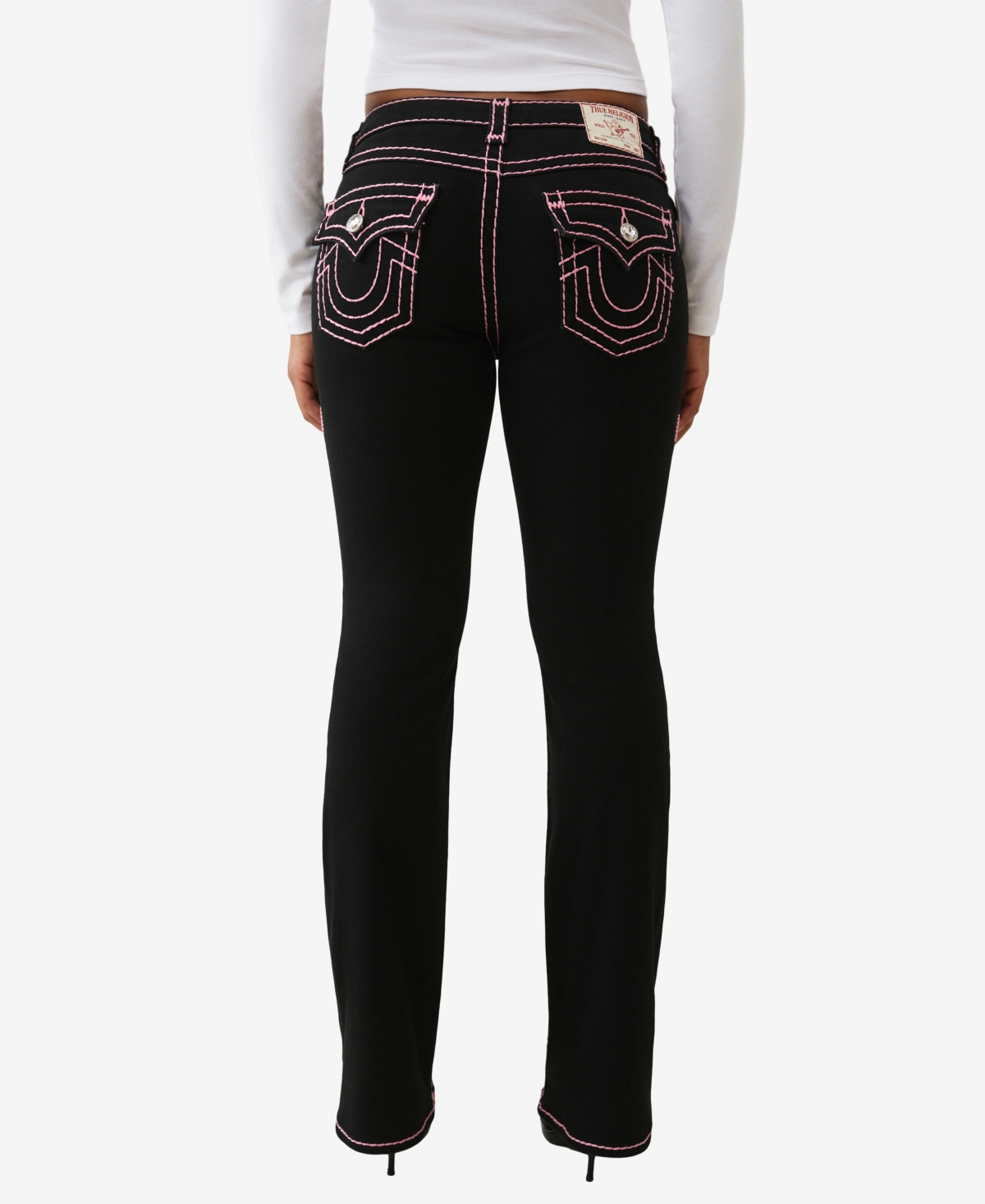 True Religion Women's Becca Mid Rise Super T Bootcut Flap Jeans