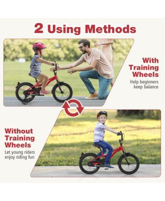 12 Inch Kids Bike Adjustable Bicycle with Reflectors and Bell for 3-8 Years Old